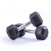 Body Building Gym Equipment Rubber Coated Hex Dumbbells 