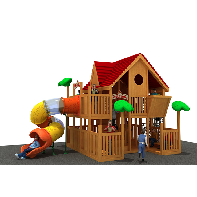 Nature Color Cheap Wooden Children Outdoor Playground Kids Play Park Playhouse 